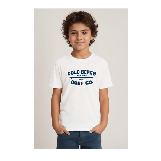 Camiseta Classic  Kids Polo Beach  Blanco