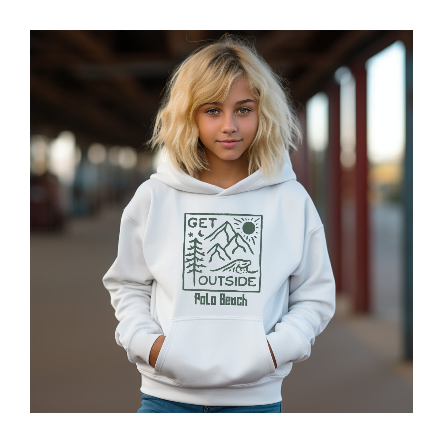 Hoodie kids Blanco outdoor